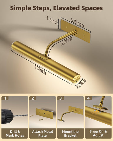 EZVALO matte gold finish adds a gallery-ready touch to your space.