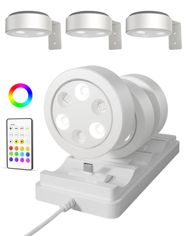 EZVALO picture light wall 6-pack with charging station enhances artwork display