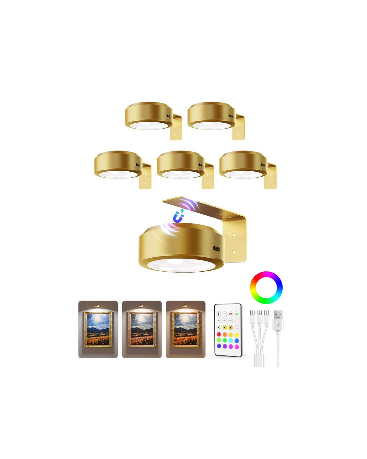 EZVALO picture light mounted on wall providing even illumination for artwork