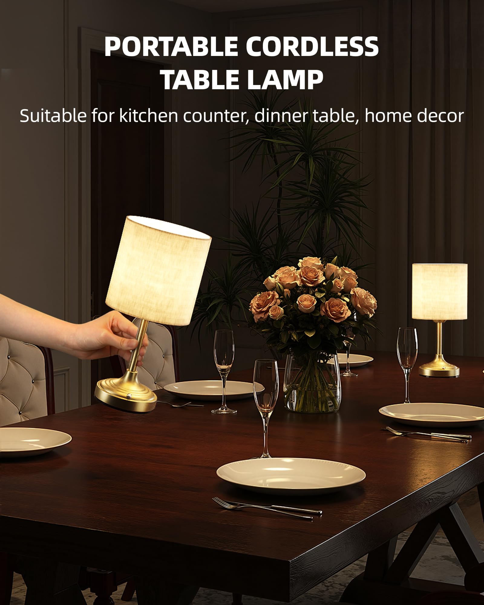 EZVALO brass base adds elegant, stable support