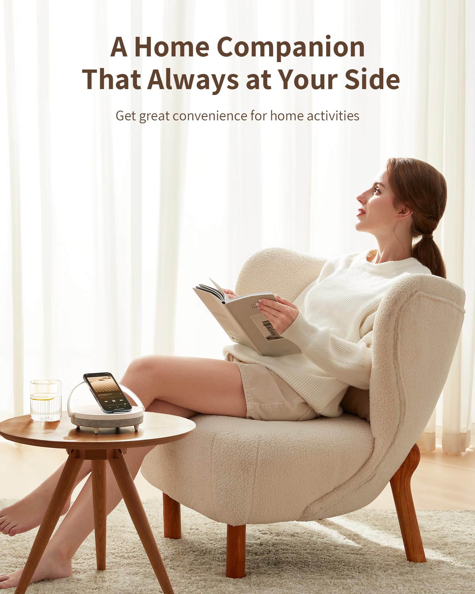 EZVALO wireless charger pad supports Qi devices for convenient powering.