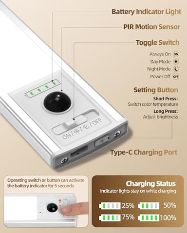 EZVALO rechargeable 2500mAh battery for long-lasting light.