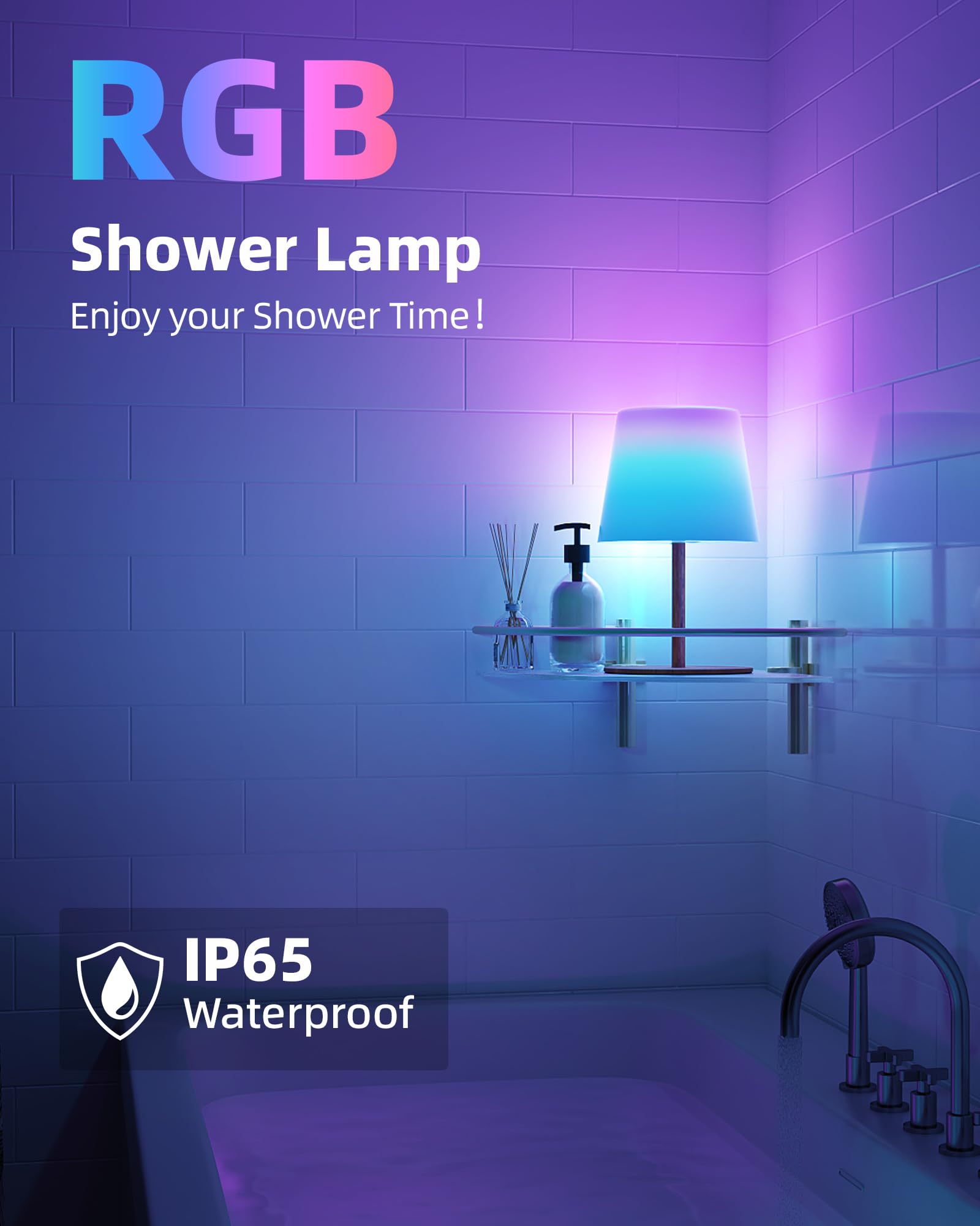 EZVALO rechargeable 4500mAh battery powers long-lasting shower lighting