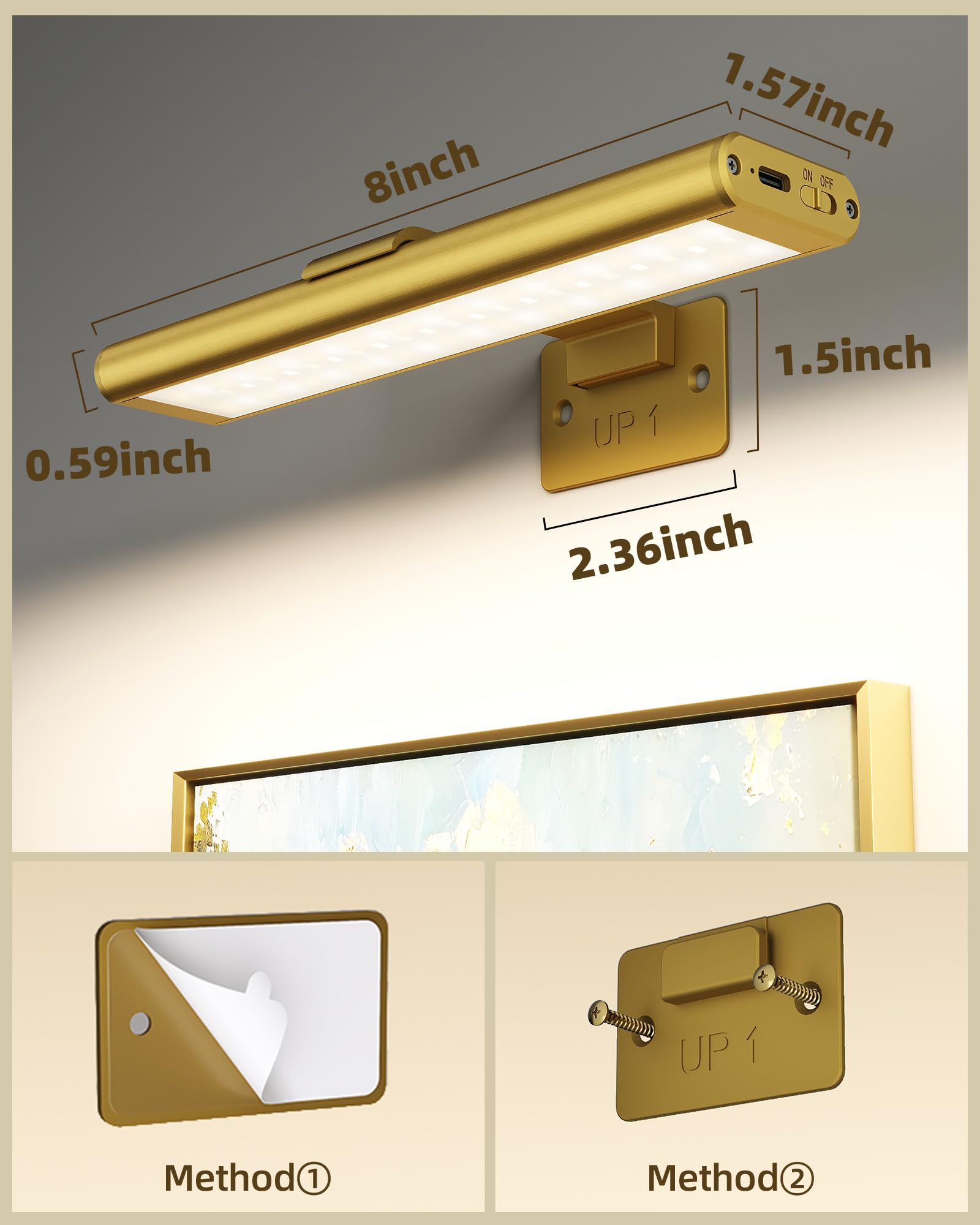 EZVALO rechargeable battery-powered light for portable wall illumination.