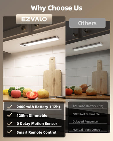 EZVALO rechargeable motion-sensor light detects movement for hands-free pantry lighting