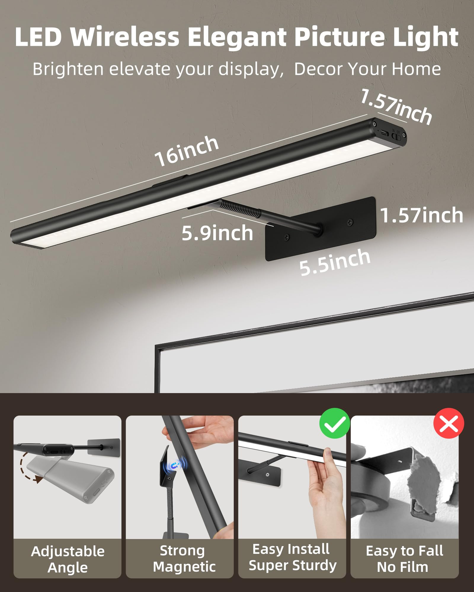 EZVALO remote control operates within 16 feet for easy adjustment.