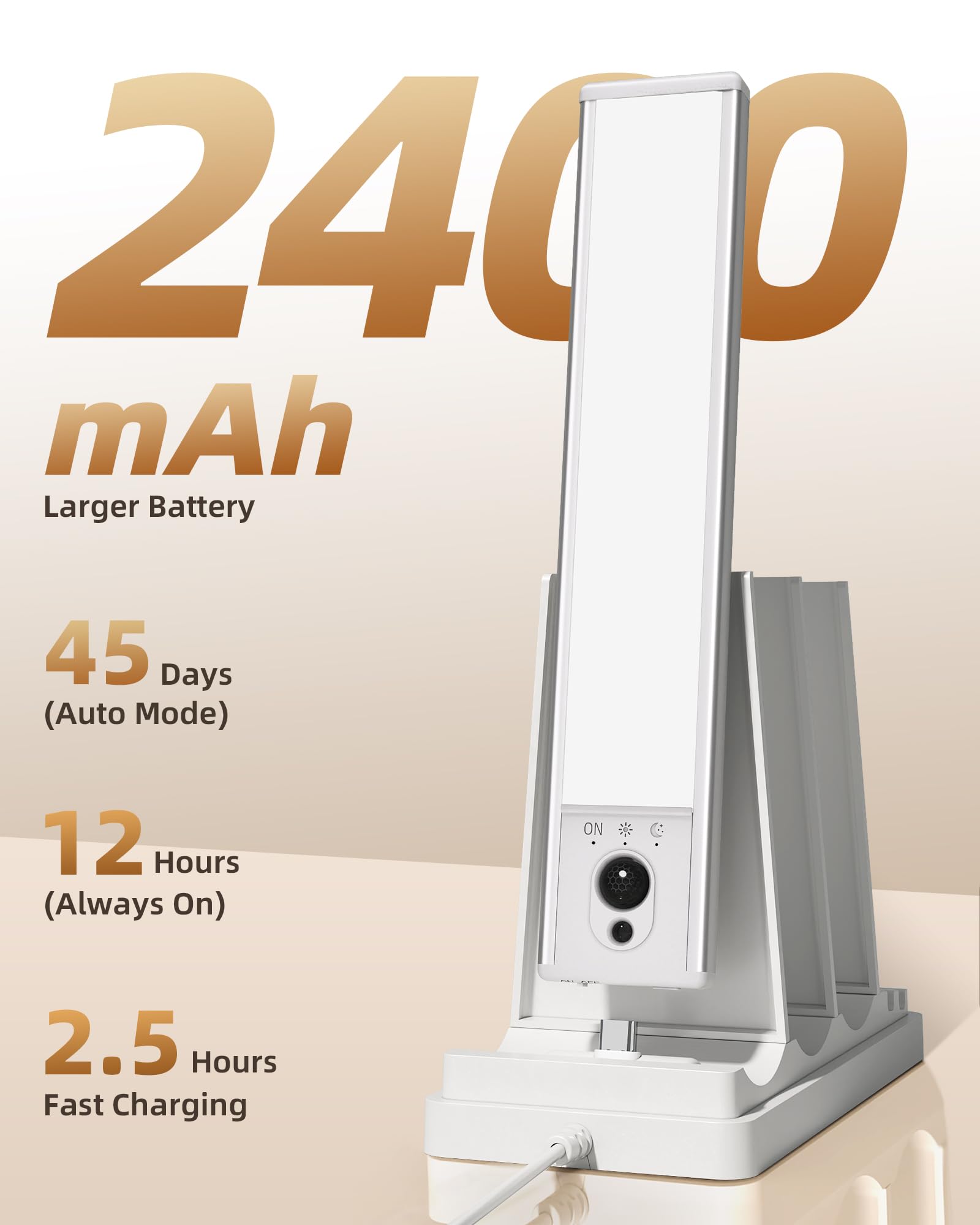 EZVALO remote control enables timers and brightness adjustments from a distance.