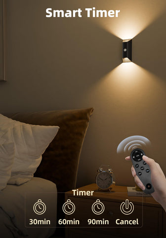 EZVALO remote control demonstrates dimming and timer features from a distance