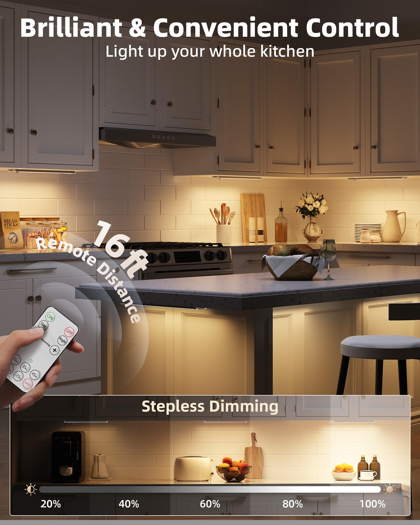 EZVALO remote control with timers for flexible lighting control.