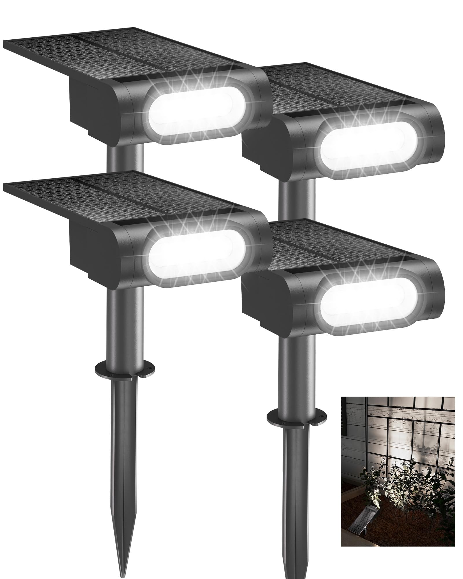 EZVALO solar spot light outdoor IP67 in cool white for clear pathways