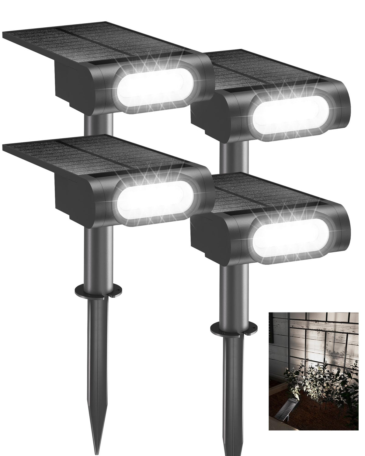 EZVALO solar spot light outdoor IP67 in cool white for clear pathways