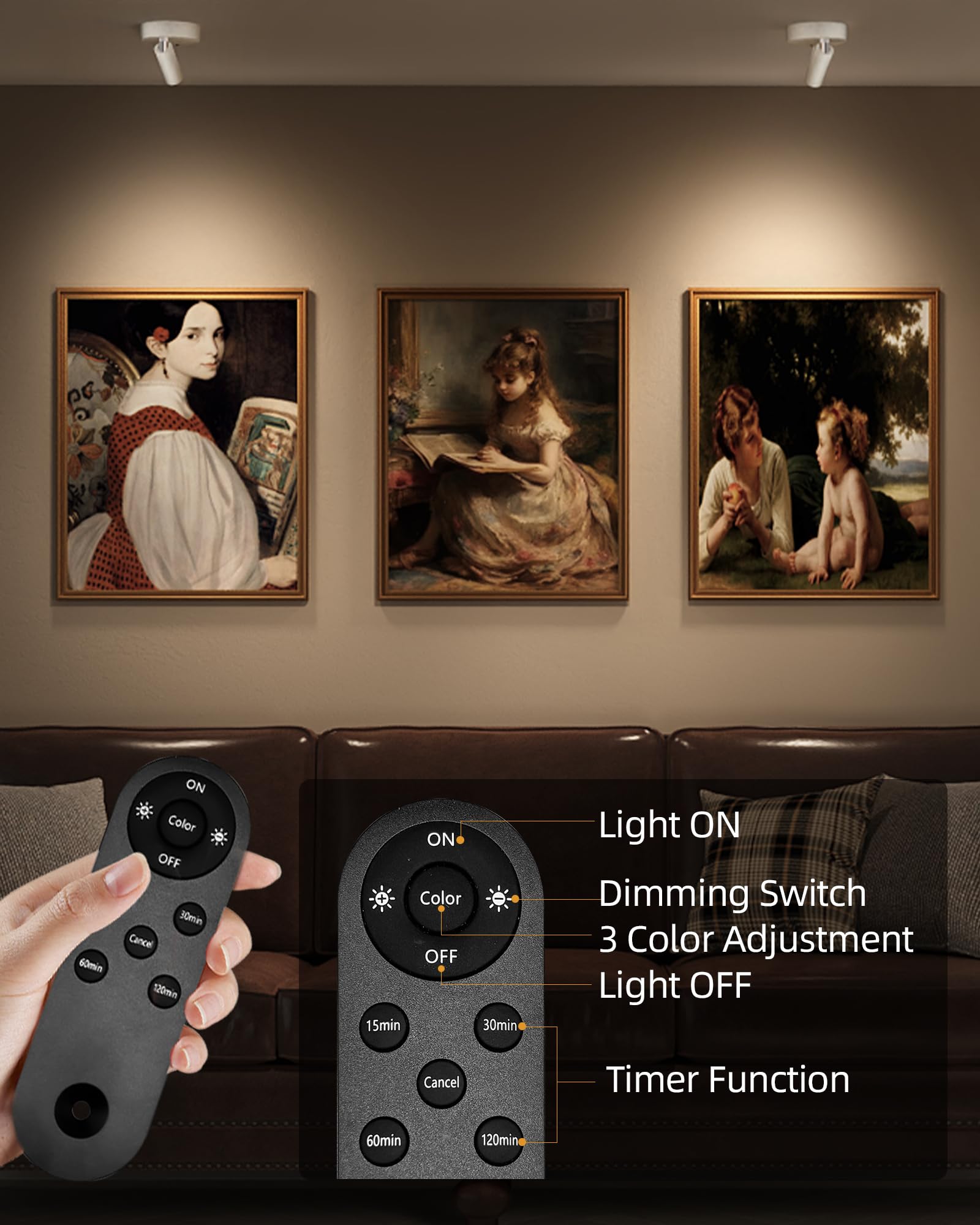 EZVALO spot light indoor rotate head directs light precisely on plants or art.