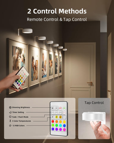 EZVALO tap-control light enabling quick on/off and color changes
