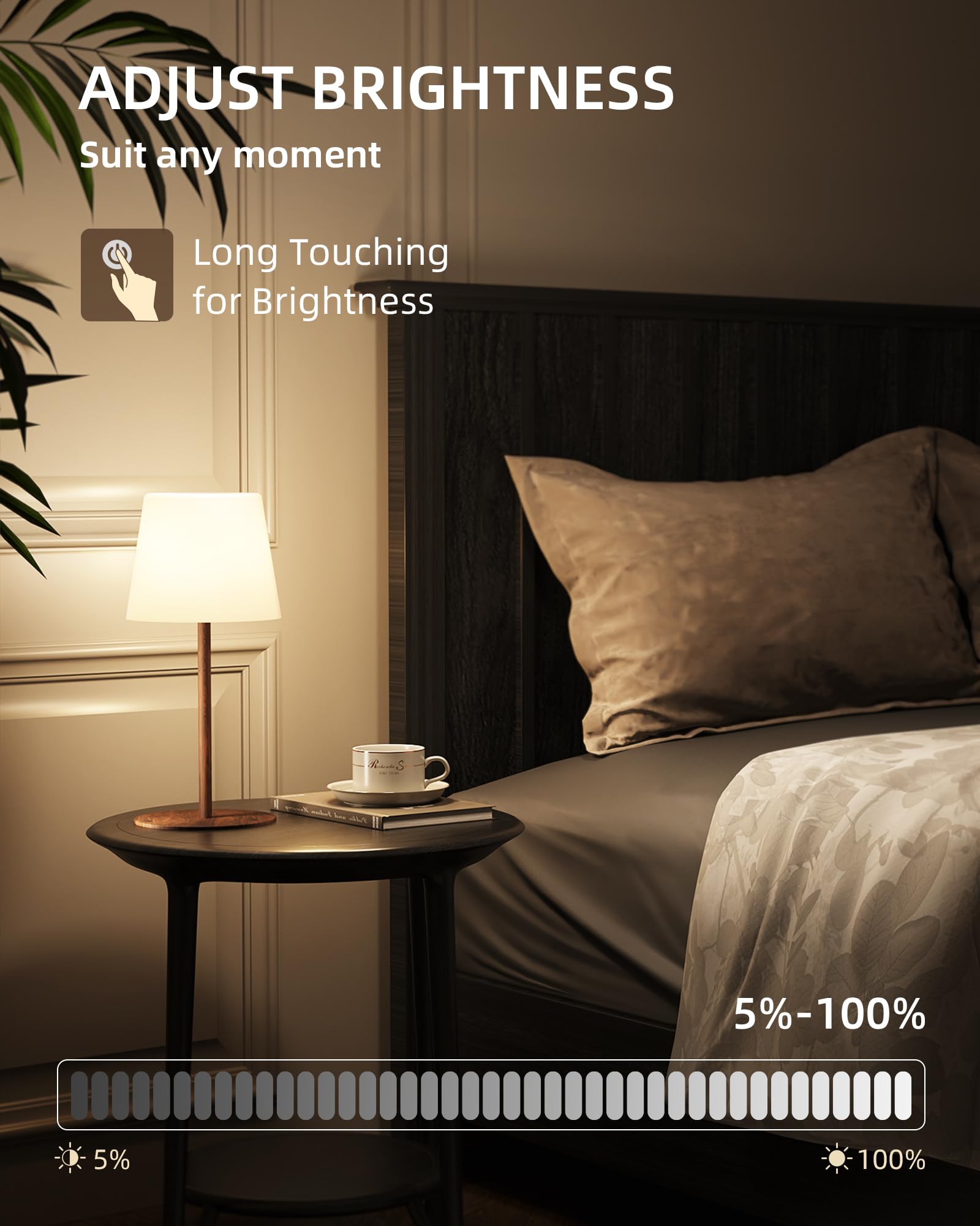 EZVALO touch dimmable switch enables easy brightness control.