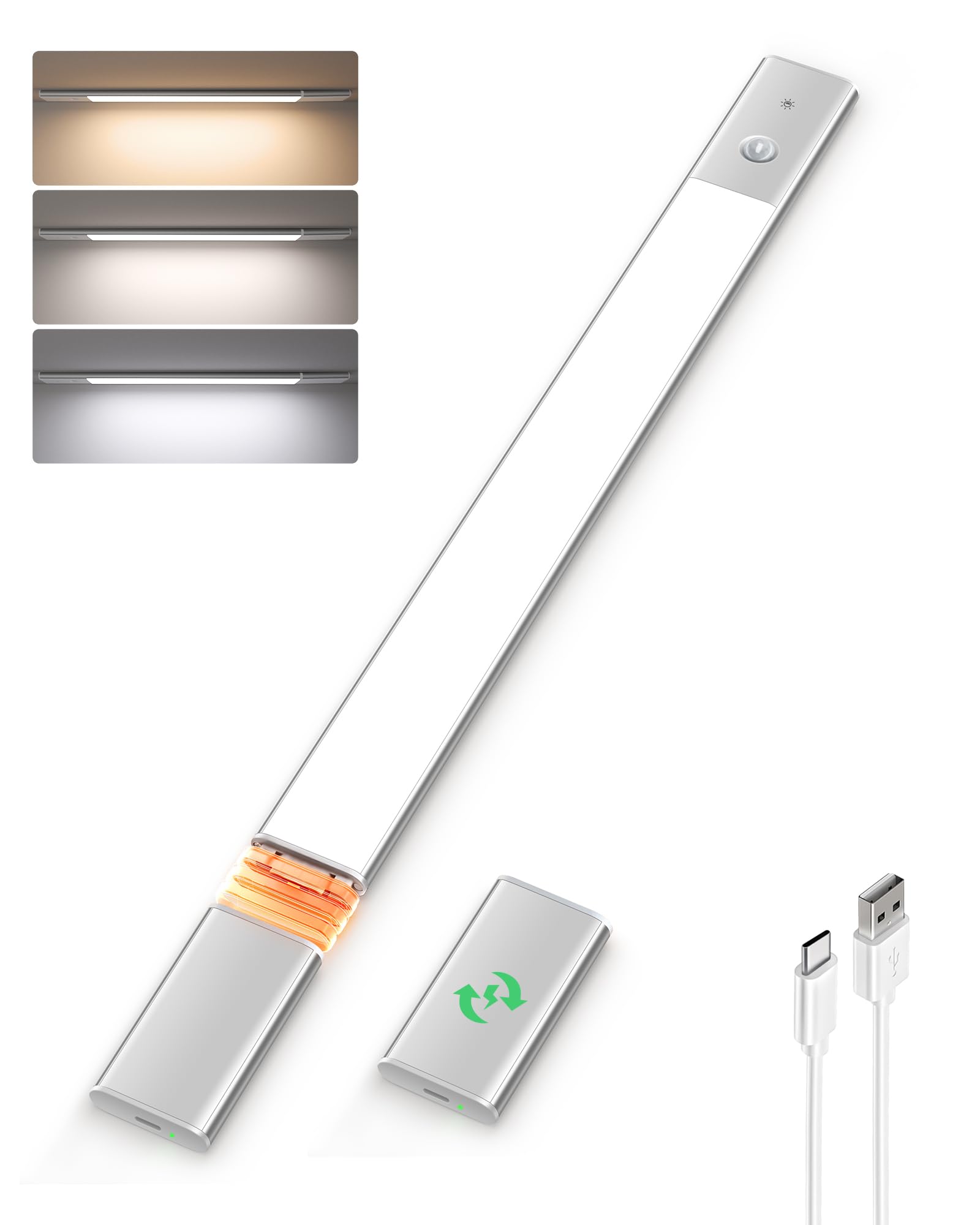 EZVALO under-cabinet light with detachable battery and magnetic mount