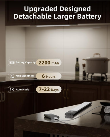 EZVALO motion sensor under cabinet light detects motion up to 10 feet.