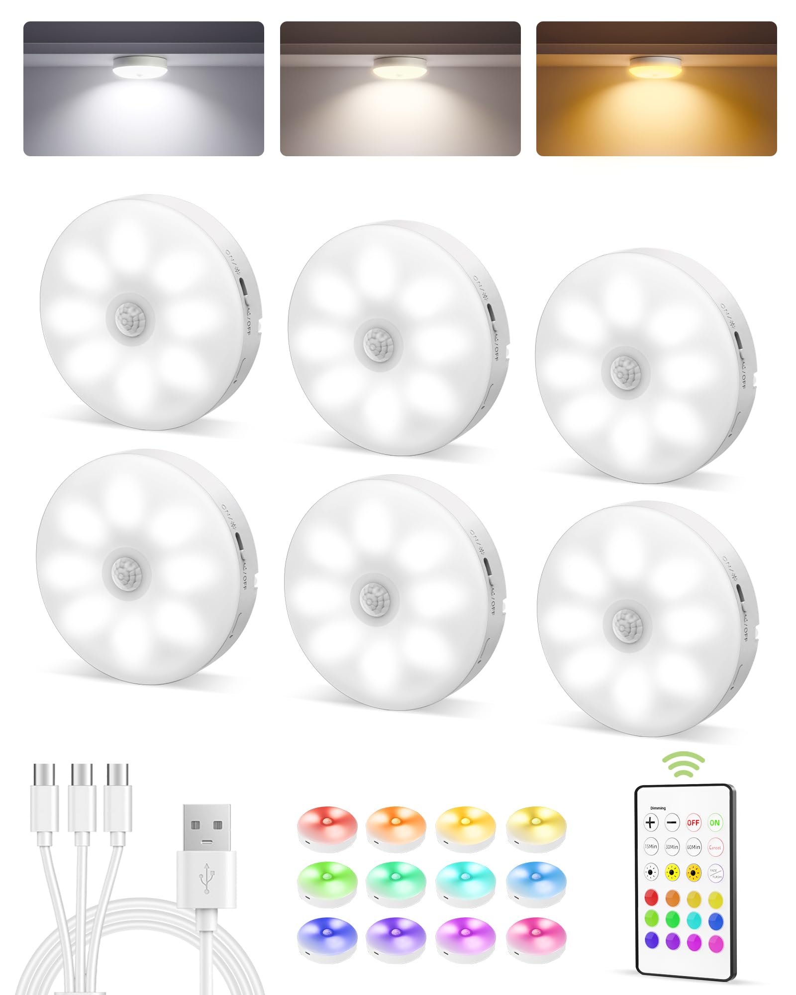 EZVALO under-cabinet light with remote for color and white temps.