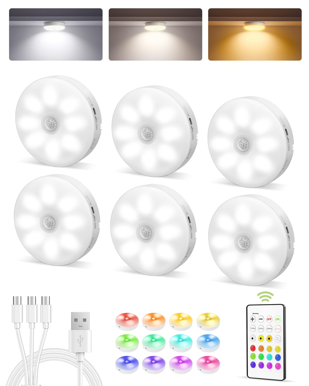 EZVALO under-cabinet light with remote for color and white temps.