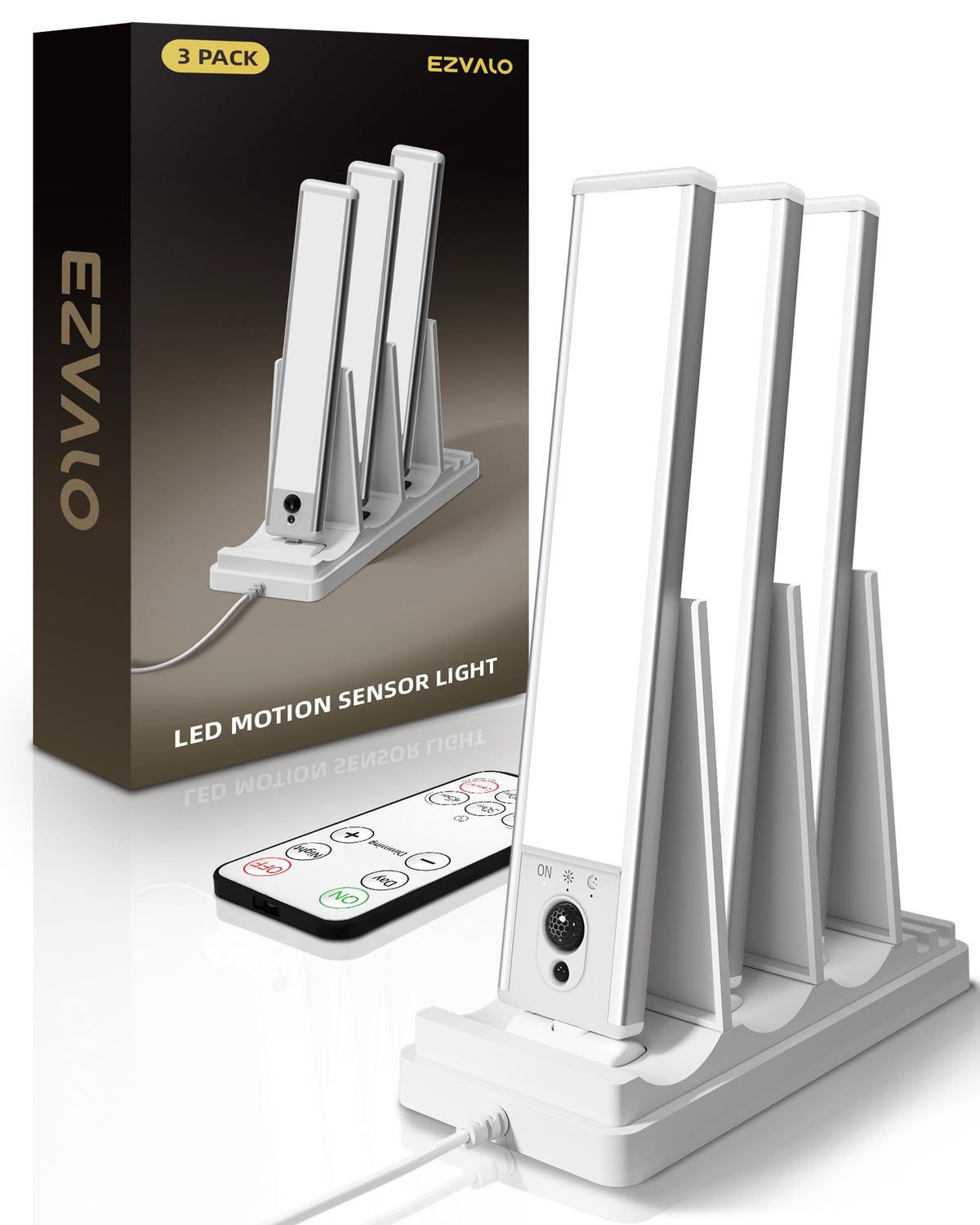 EZVALO under-cabinet lighting with charging dock brightens countertops at night
