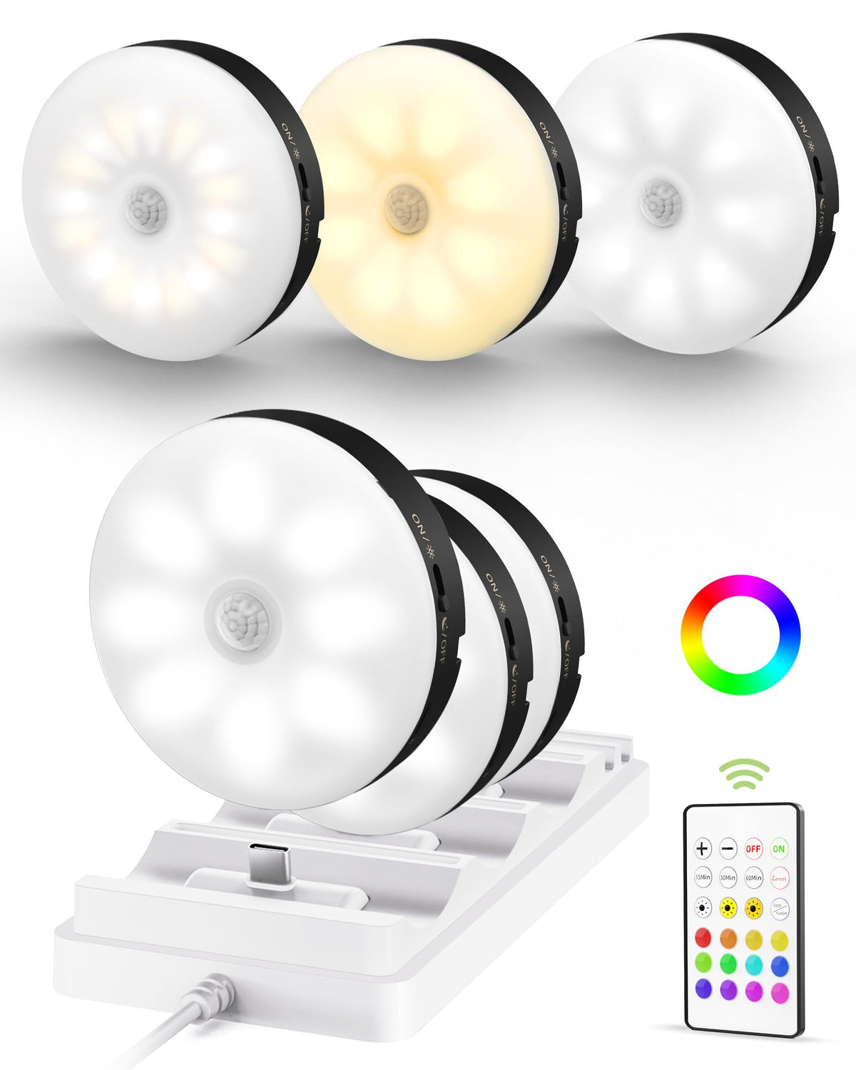 EZVALO under-cabinet puck light with remote for flexible, colorful kitchen accents.