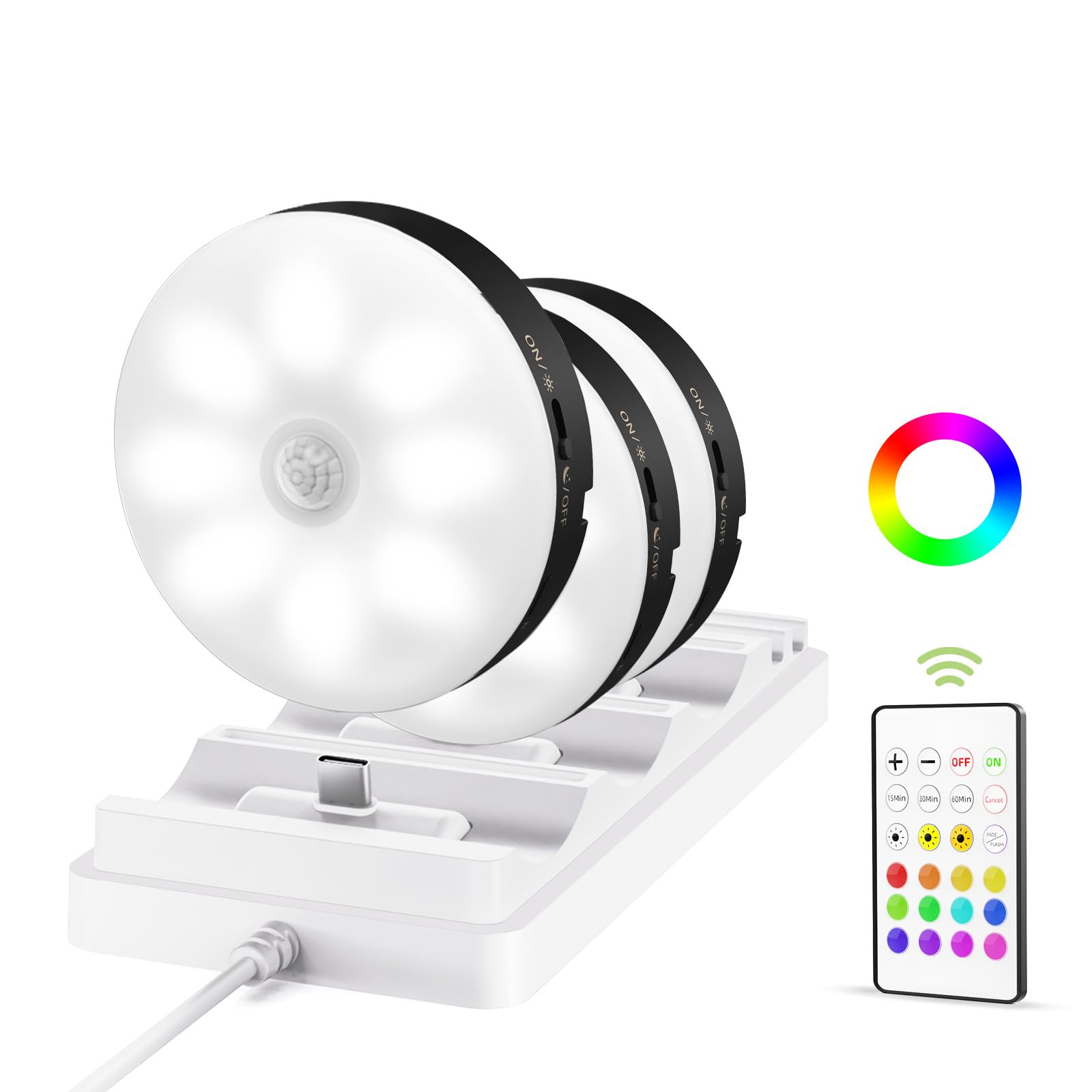 EZVALO under-cabinet lighting with charging station brightening a kitchen counter