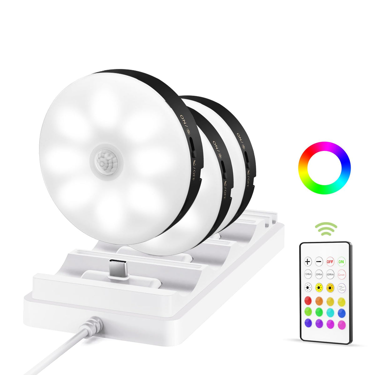 EZVALO under-cabinet lighting with charging station brightening a kitchen counter