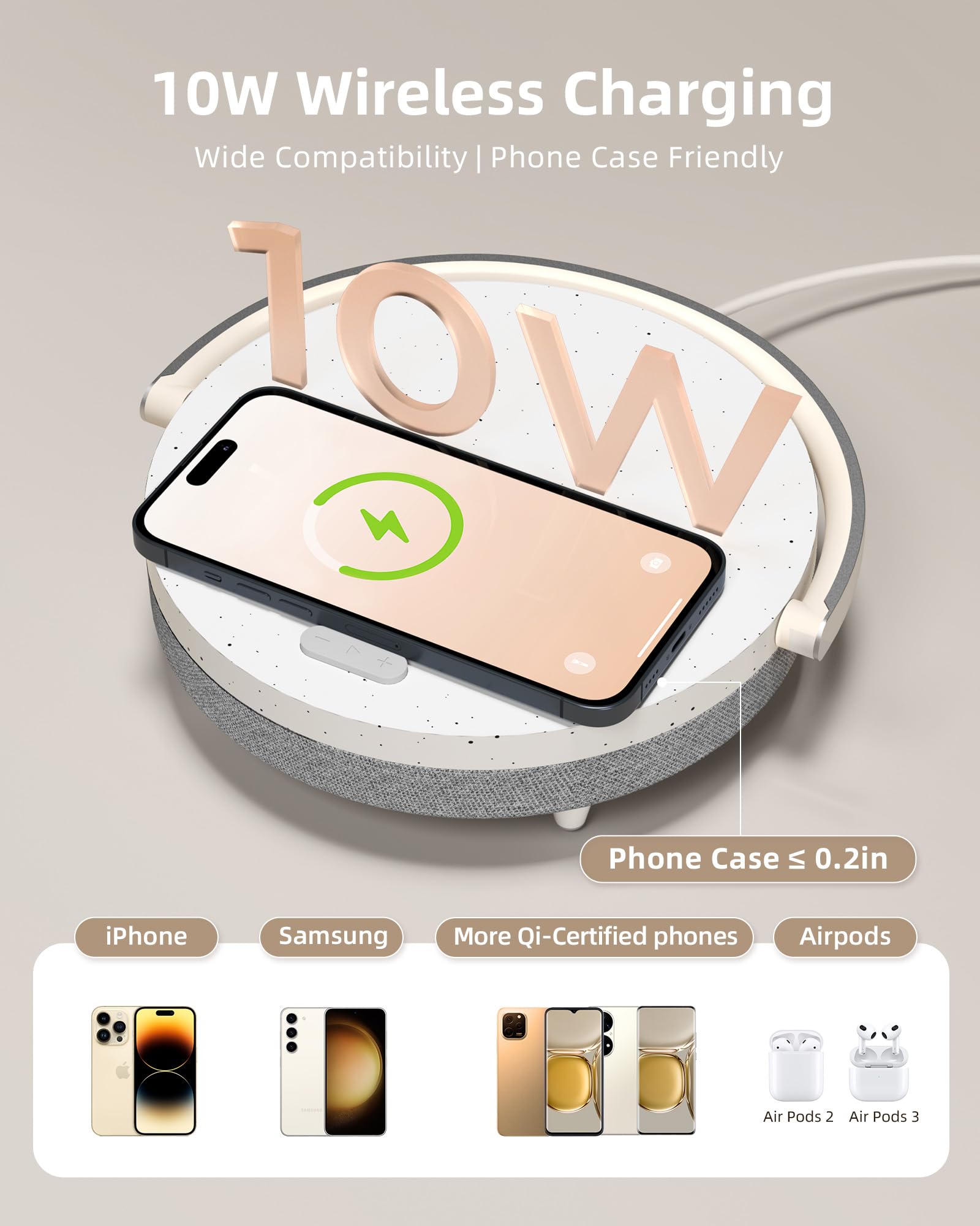 EZVALO desk lamp with wireless charger keeps your phone powered during work.