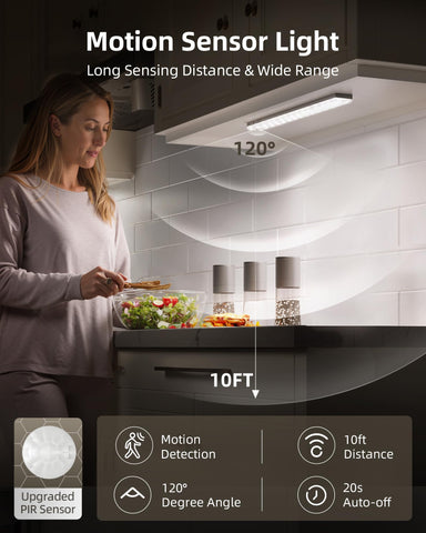 EZVALO wireless motion sensor lights turning on automatically when movement is detected