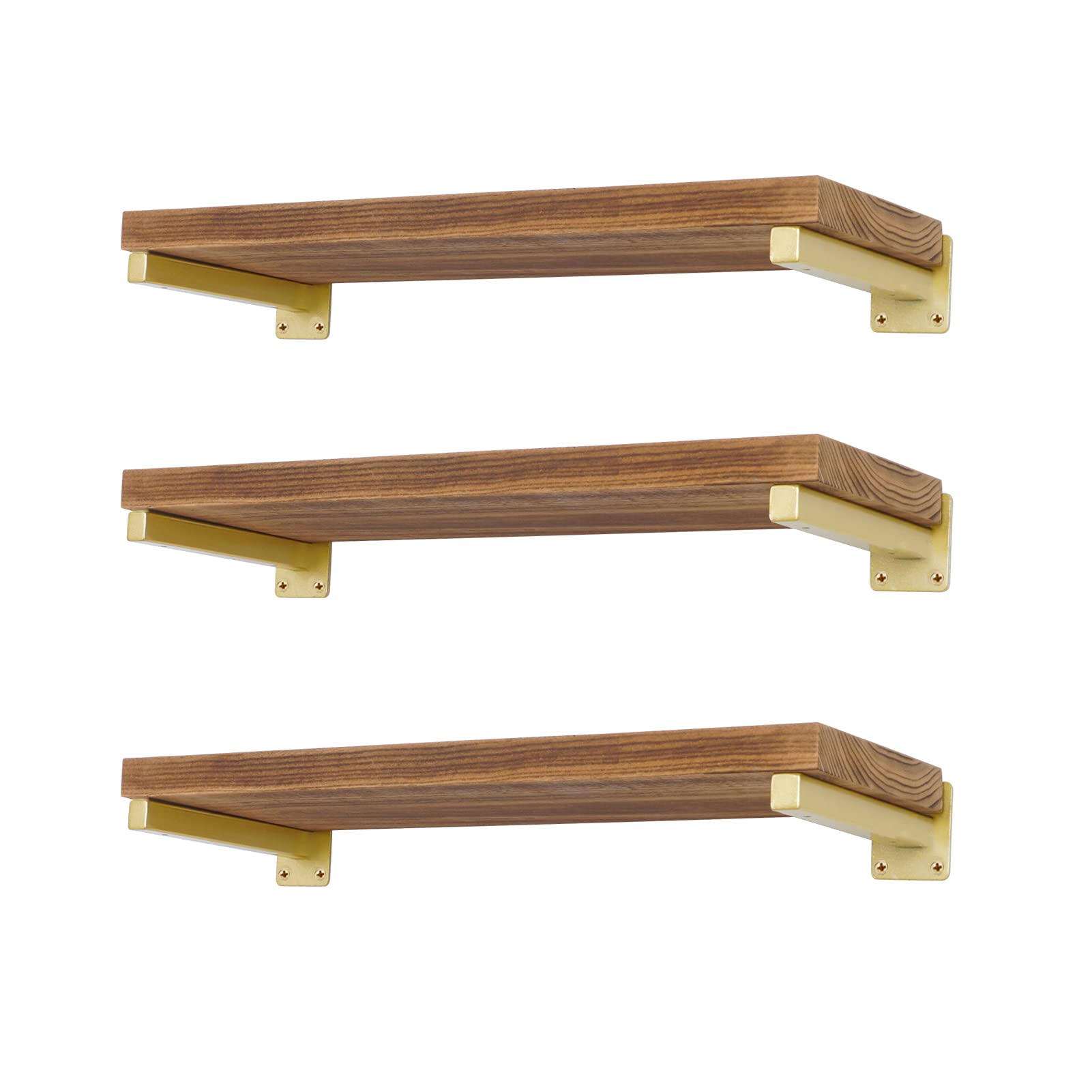 EZYDECOR gold shelf bracket 6-inch set ready for sturdy floating shelves