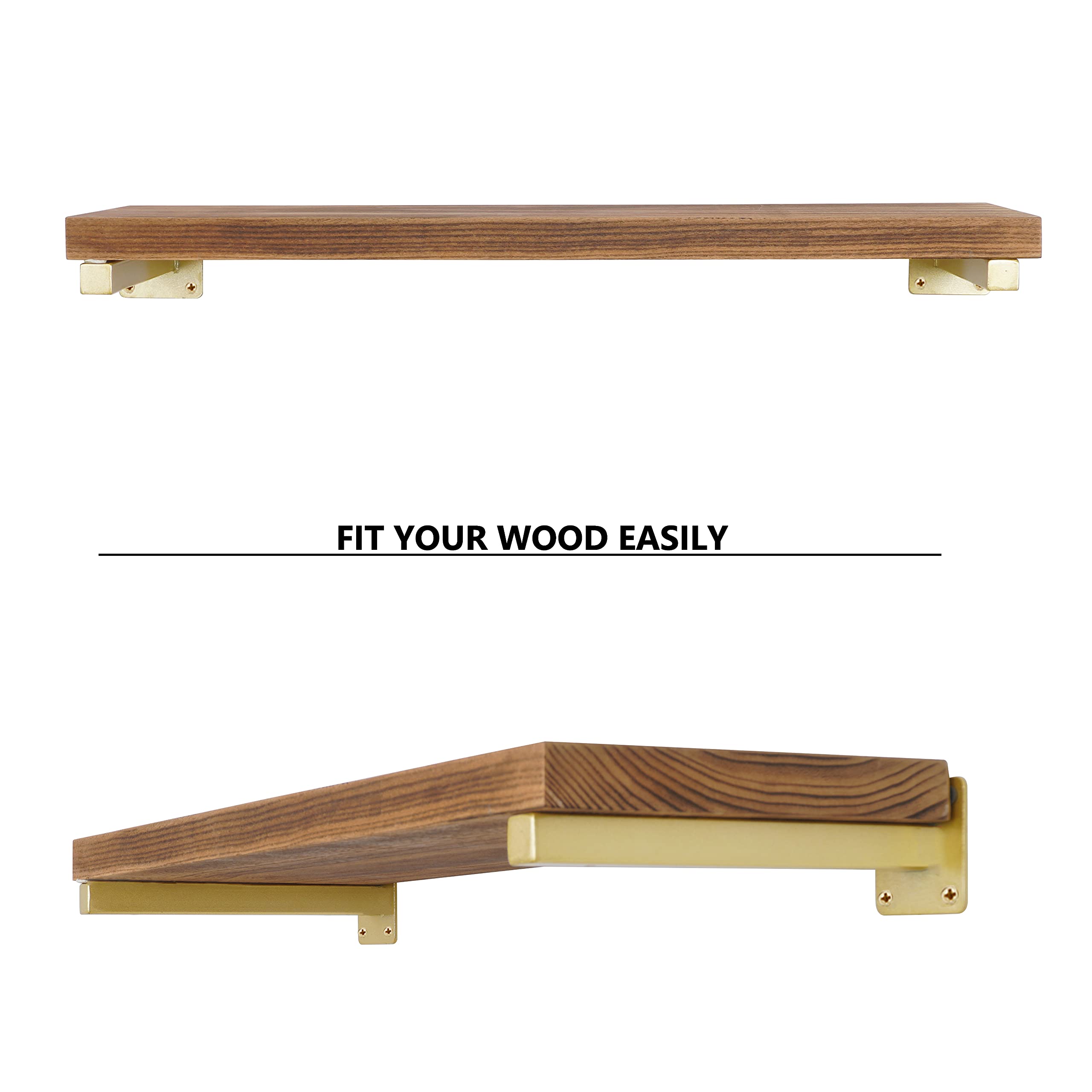 Glossy gold finish adds premium look to EZYDECOR shelves