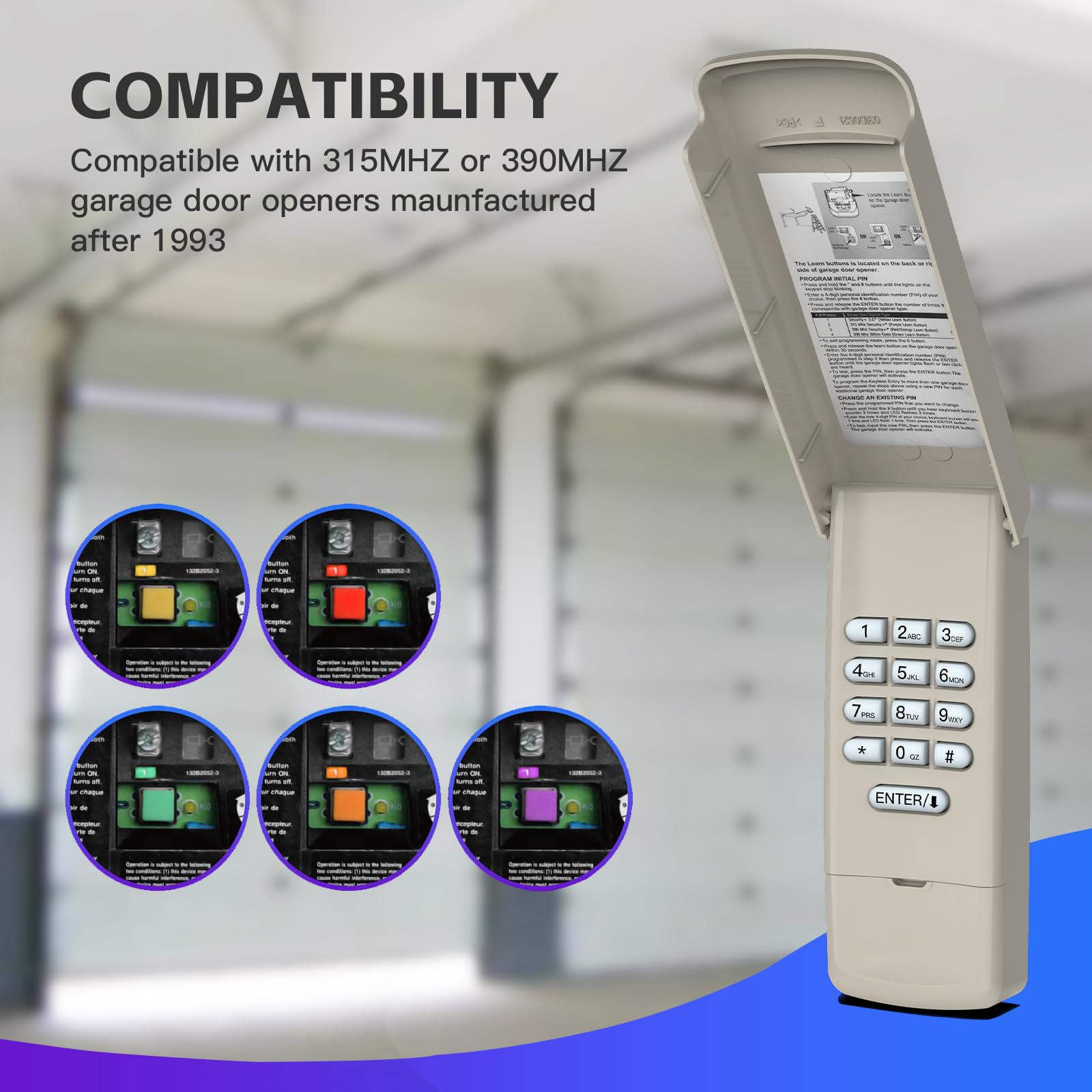 Ezyopenteck 877MAX supports multiple openers with secure wireless compatibility.