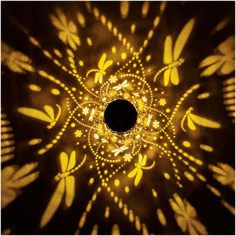 EZTZEN Dragonfly solar lantern in bronze finish adds antique charm outdoors