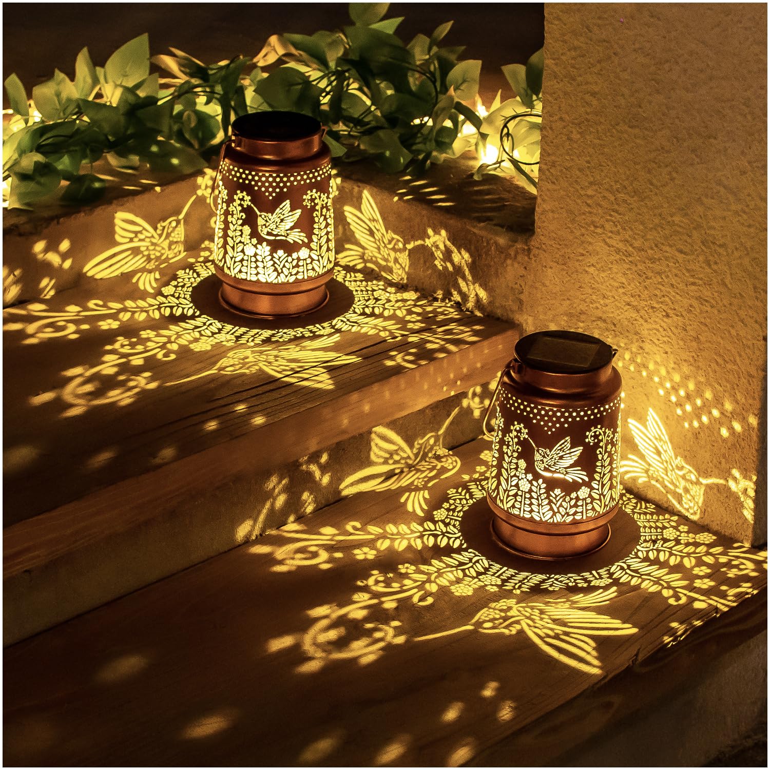 EZTZEN hummingbird lantern antique bronze finish adds artistic charm to yards.