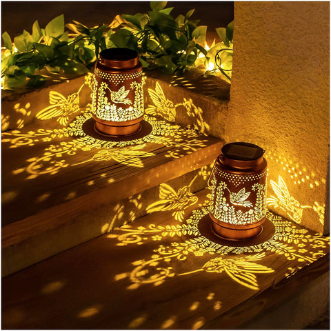 EZTZEN hummingbird lantern antique bronze finish adds artistic charm to yards.