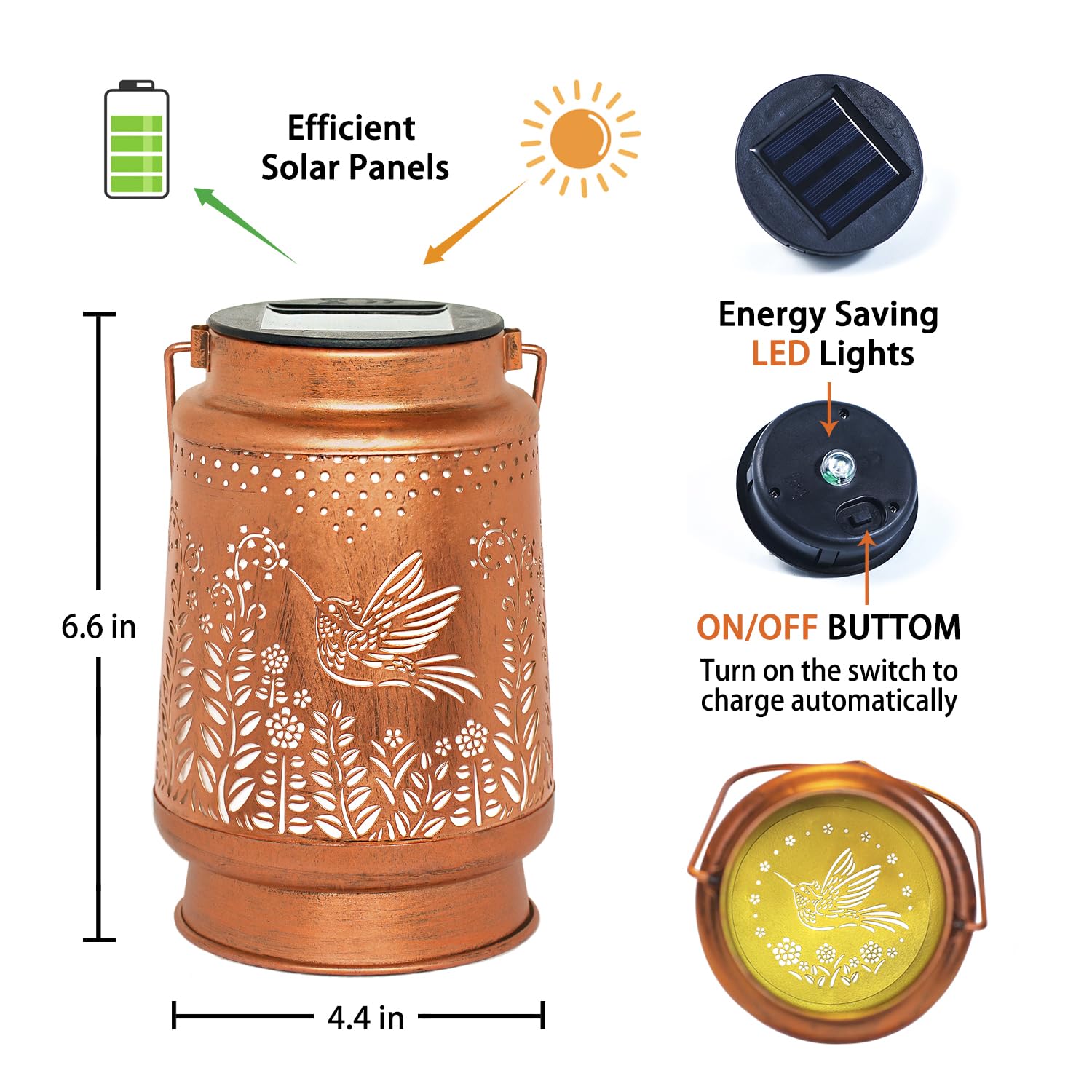 EZTZEN hummingbird lantern pairs well with garden paths and patios.
