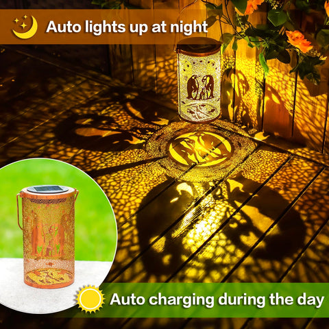 EZTZEN durable metal lantern withstands rain and wind outdoors.