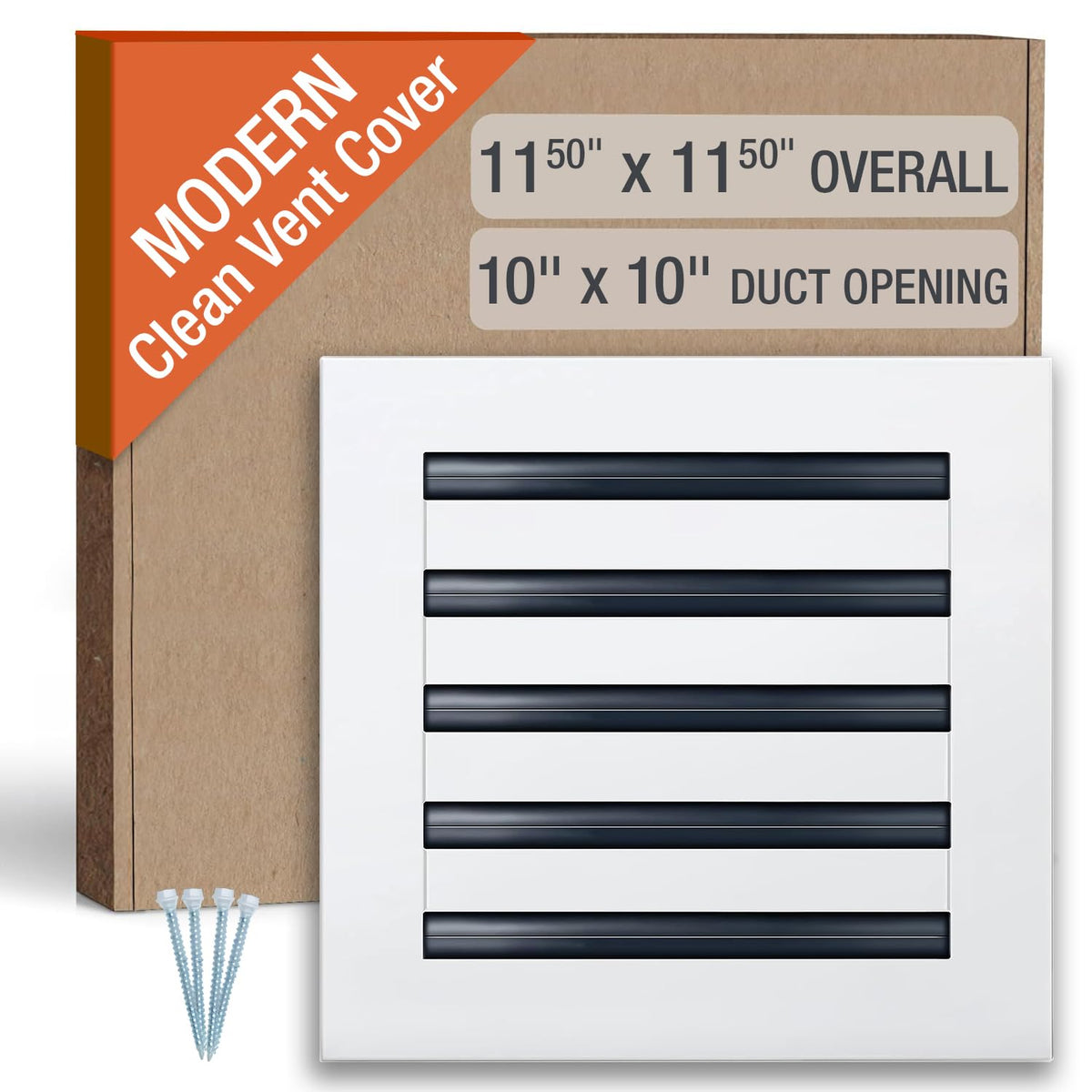 FA-STAR vent cover front view showcases a seamless white aluminum design for a clean modern look.