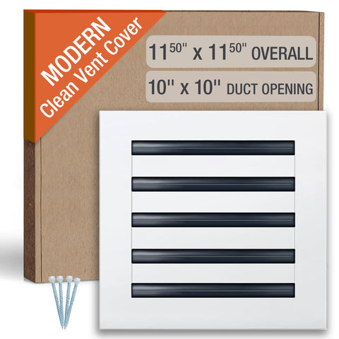 FA-STAR vent cover front view showcases a seamless white aluminum design for a clean modern look.