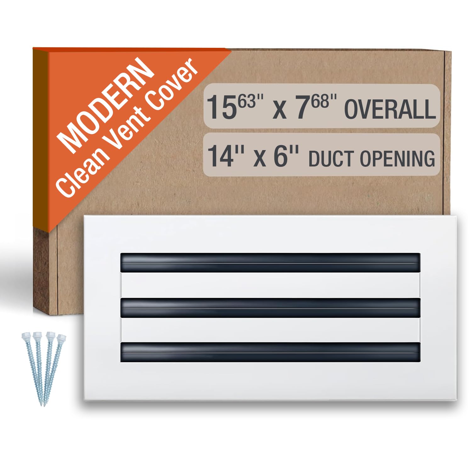 FA-STAR Clean Modern AC Vent Cover front view with seamless white finish enhances room aesthetics.