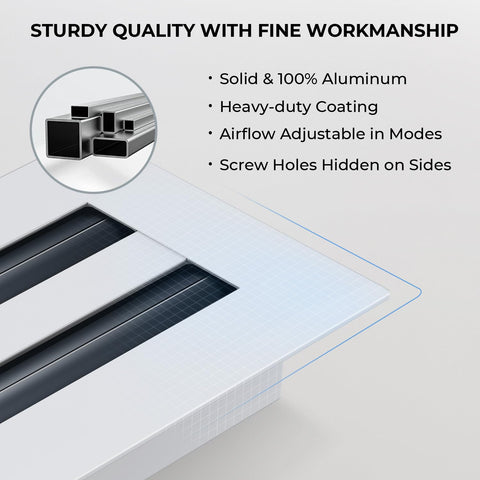 FA-STAR Clean Modern AC Vent Cover mounted on wall highlights durable aluminum construction.