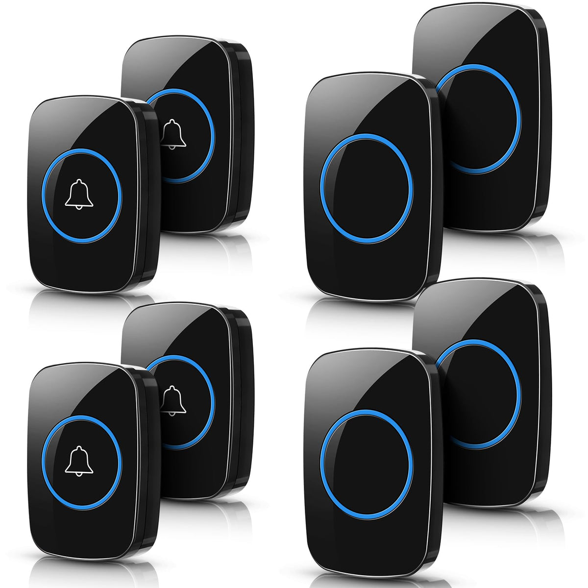 Fabbay black wireless doorbell button with LED for outdoor visibility and quick alerts