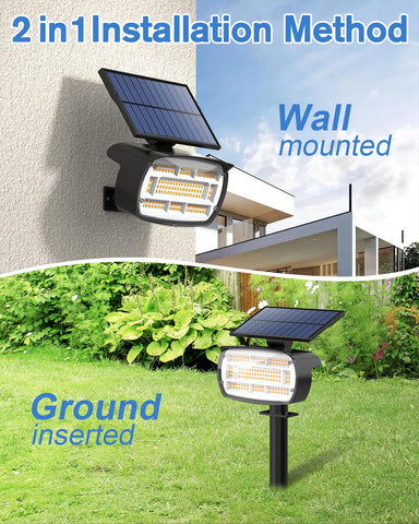 Fabrito large solar spot light 32-foot reach for landscape lighting.