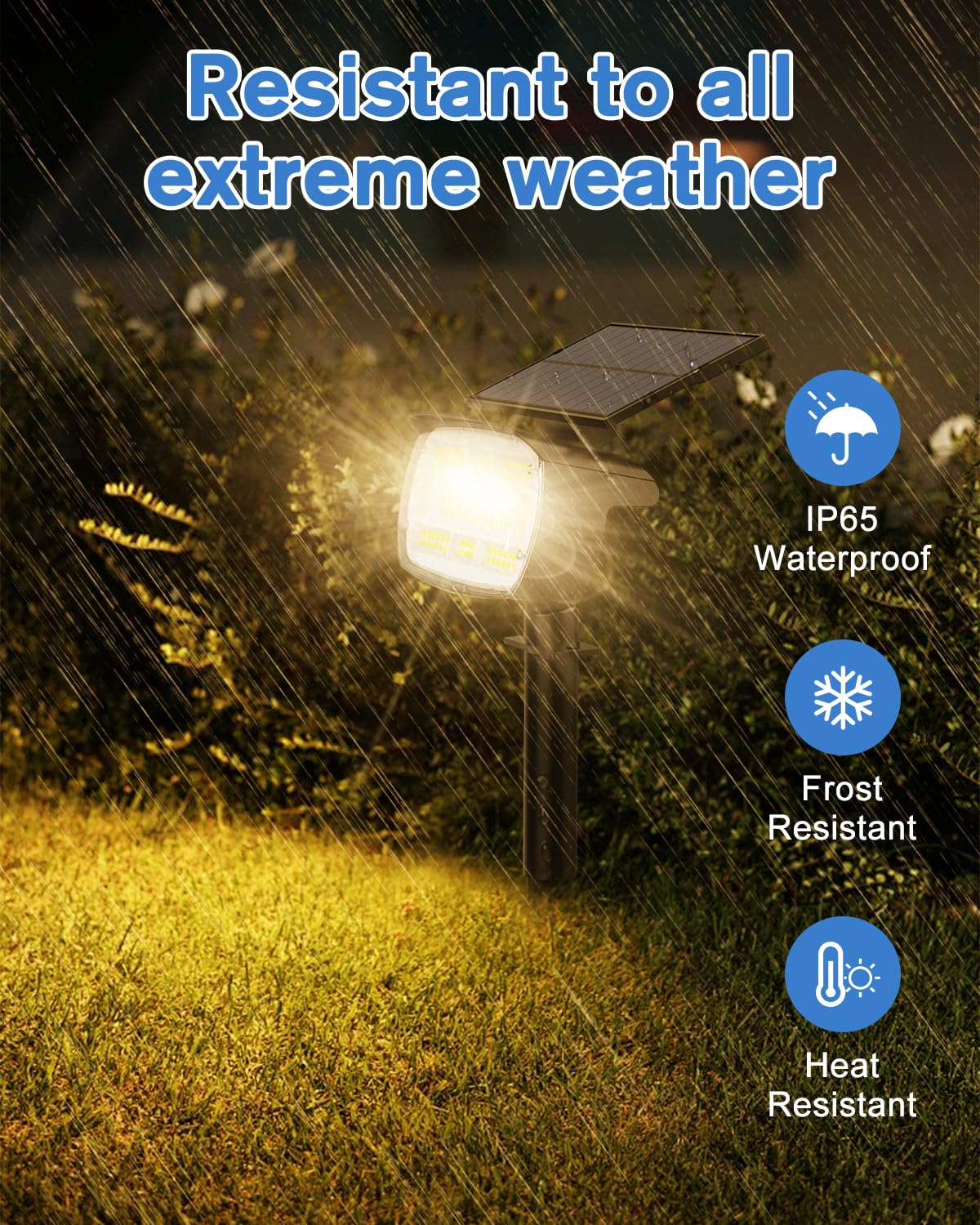 Fabrito large solar spot light ideal for patios and pathways safety.
