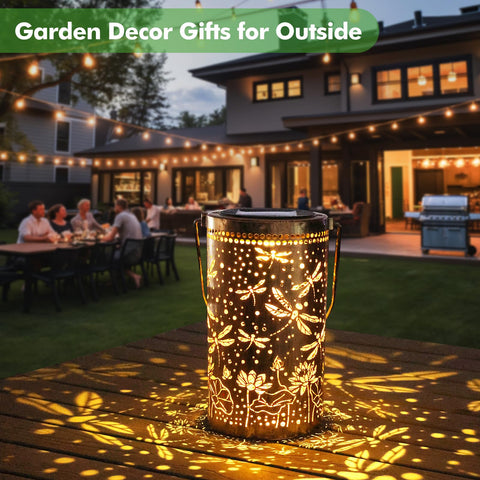 Fabuday dragonfly garden decor adds whimsy to yard at night