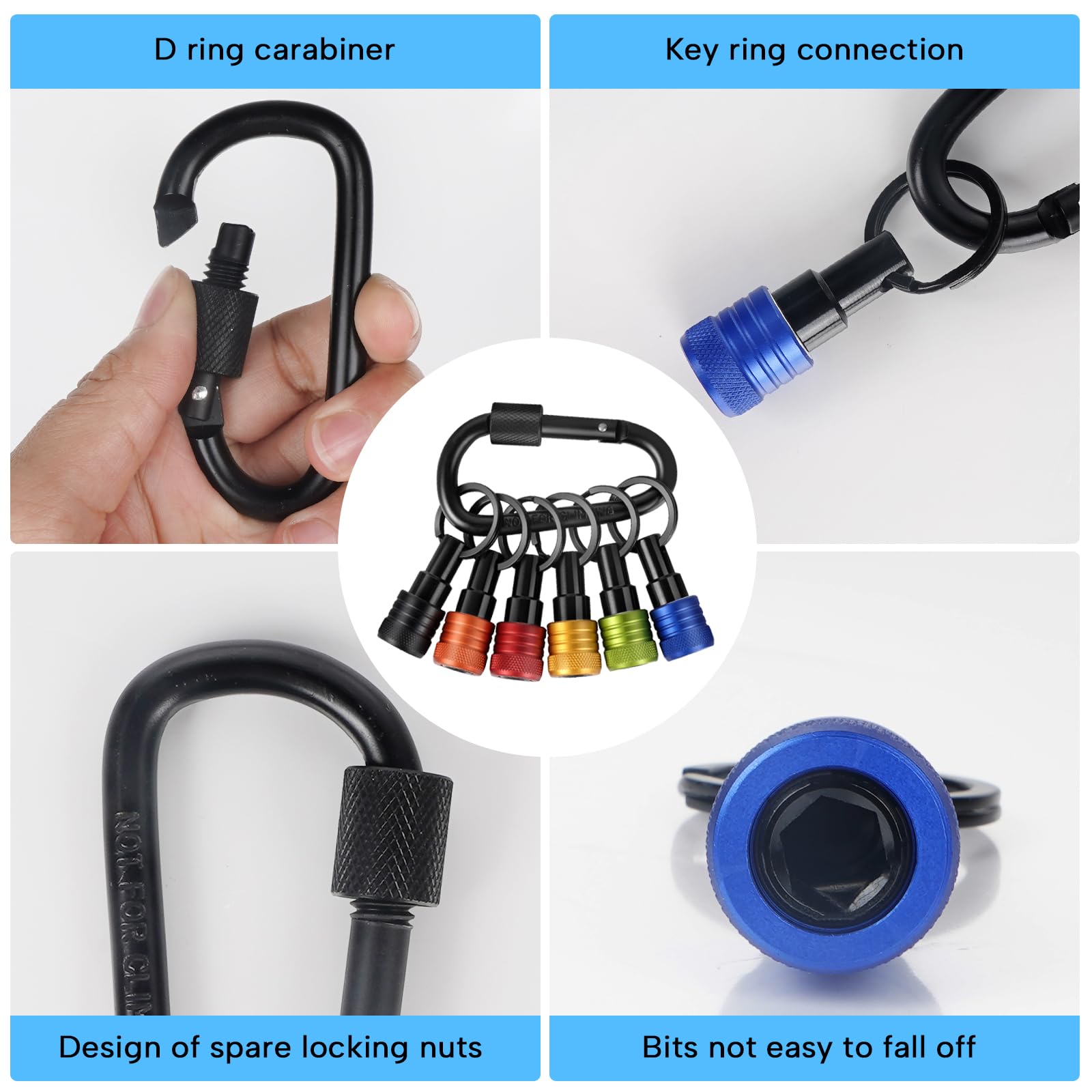 FACAINCXS ball-lock buckle securely grips bits up to 3.3 lbs