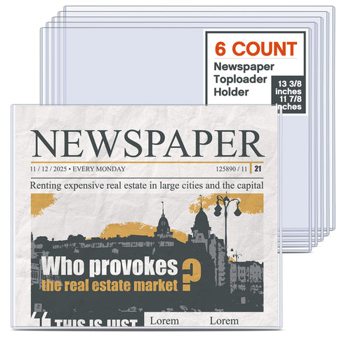 Faccito 6-pack newspaper protector keeps papers dust-free and protected.