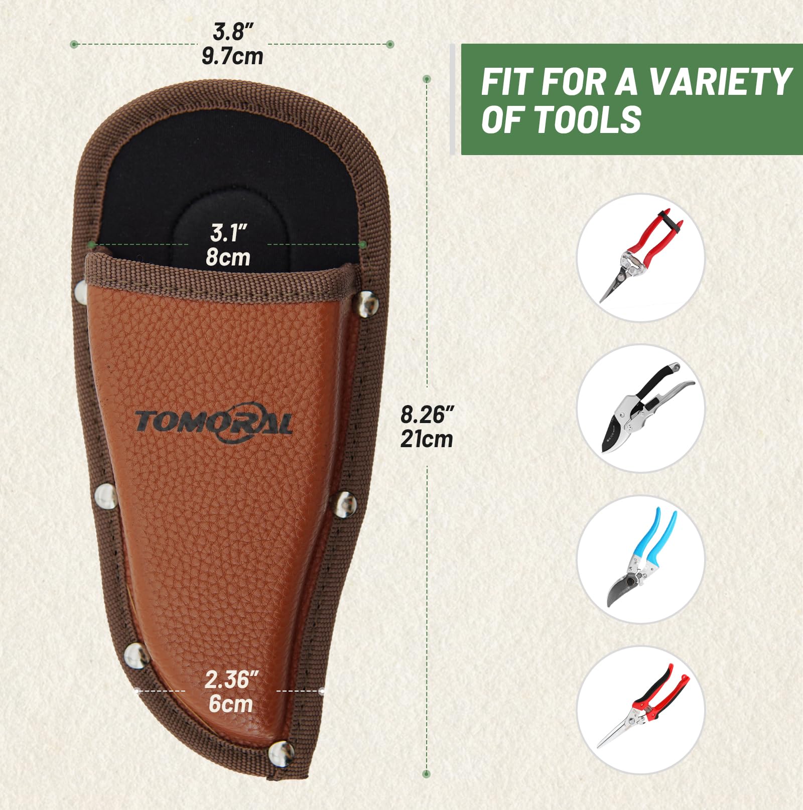 Facecool leather tool pouch with riveted stitching for durability