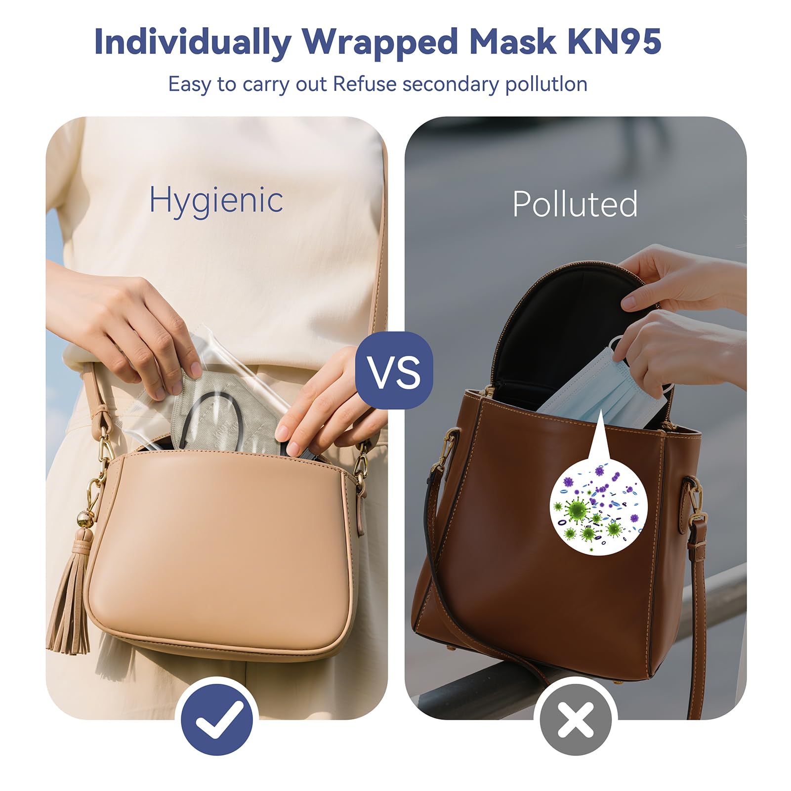 Facemoon KN95 latex-free, breathable masks for easy breathing.