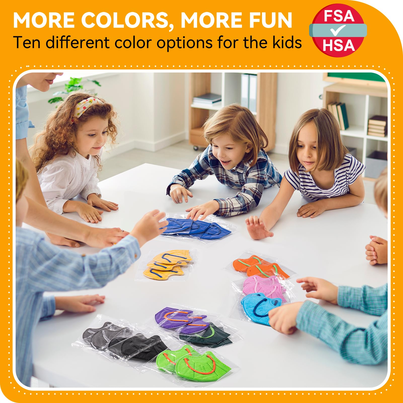 FACEMOON KN95 Kids adjustable nose bridge for secure fit.