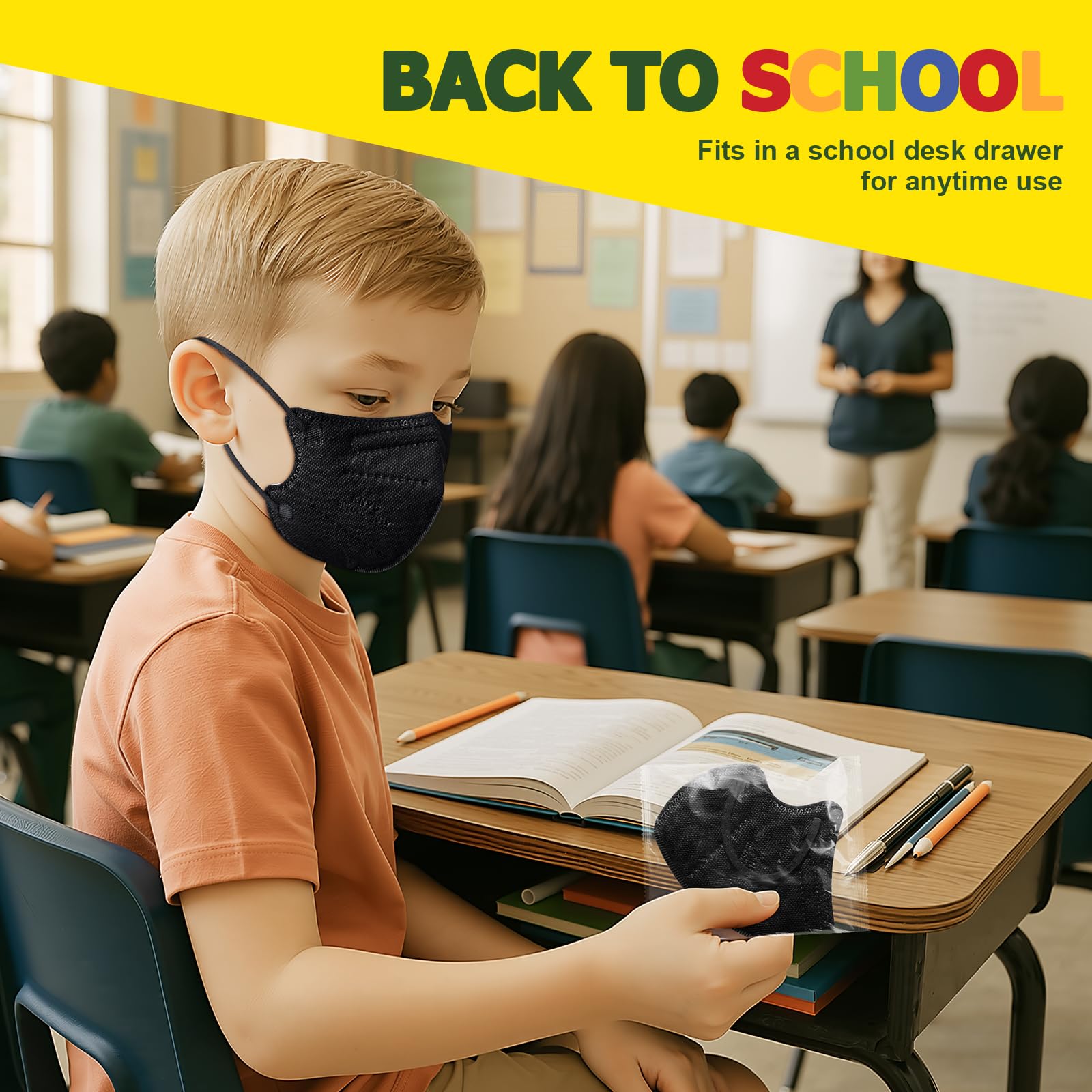 FACEMOON KN95 kids mask individually wrapped for hygienic school use